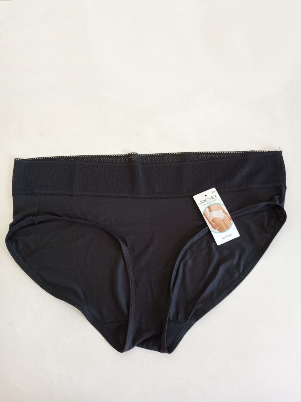 NWT Jockey soft touch lace hipster panties, black, size XXL
